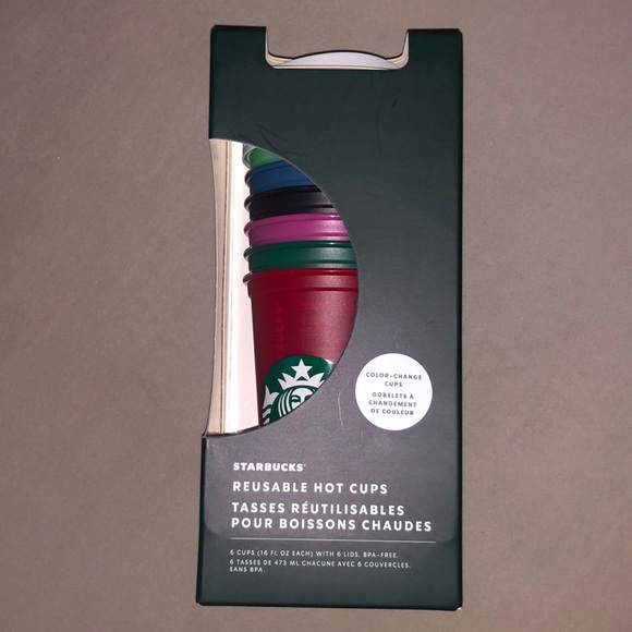 Starbucks reusable color changing cups set of 6 nwt - Picture 1 of 2